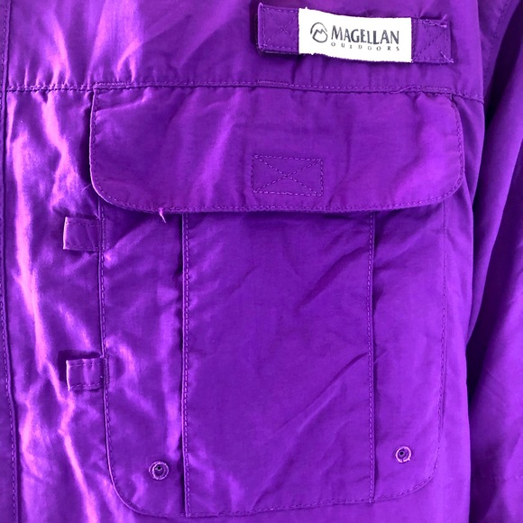 Magellan Outdoor Purple XL short sleeve 2 pocket - Picture 4 of 7